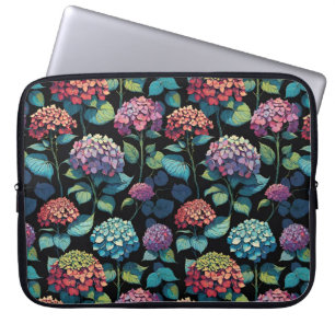 Rosa und violette Hortensienblätter Laptopschutzhülle