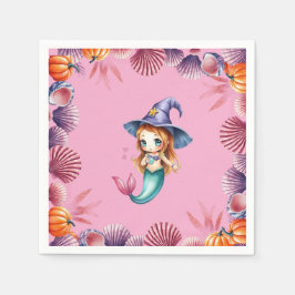 Rosa und violette Muscheln Serviette