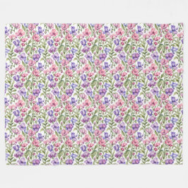 Rosa und violette Platterbsen Fleecedecke