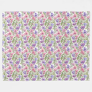 Rosa und violette Platterbsen Fleecedecke