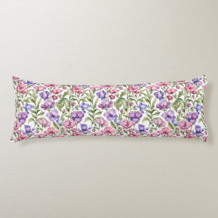Rosa und violette Platterbsen Seitenschläferkissen