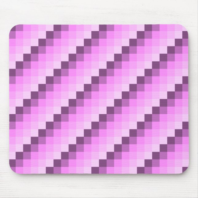 Rosa und violette Quadrate Mousepad (Vorne)