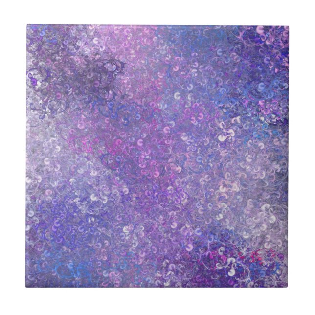 Rosa und violette Strass-Bling  Fliese (Vorderseite)