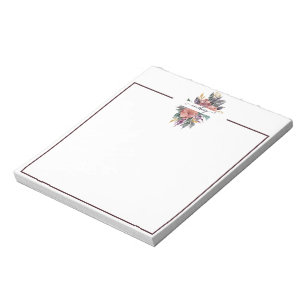 Rosa und violette Wasserfarbe floral personalisier Notizblock