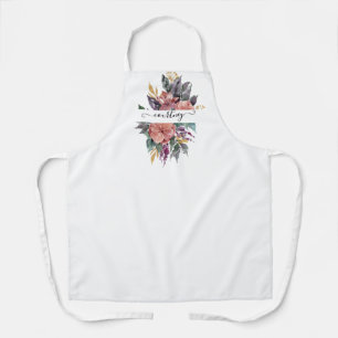 Rosa und violette Wasserfarbe floral personalisier Schürze