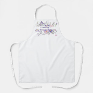 Rosa und violette Wasserfarbe floral personalisier Schürze