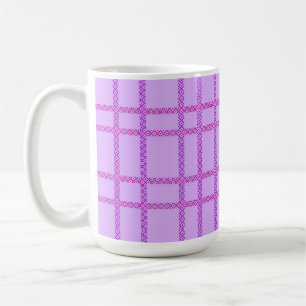 Rosa und violettes Blumenkaromuster Kaffeetasse