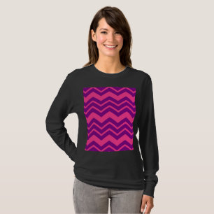 Rosa und violettes Chevron-Musterdesign T-Shirt