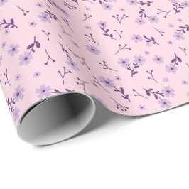 Rosa und violettes Ditsy-Blumenmuster Geschenkpapier