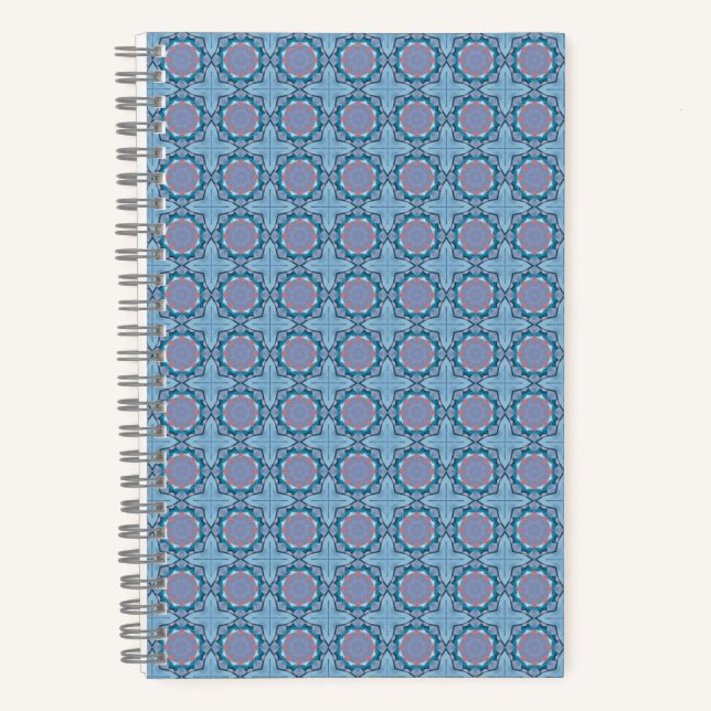 Rosa und violettes Quadratmuster Notizbuch (Vorderseite)