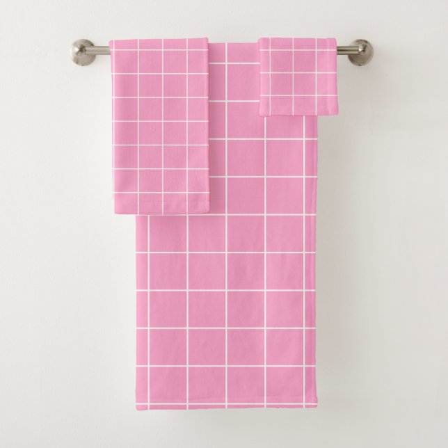 Rosa und Weiß Badhandtuch Set (Insitu)
