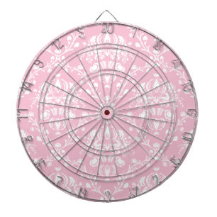 Rosa und Weiß Damast Dartscheibe