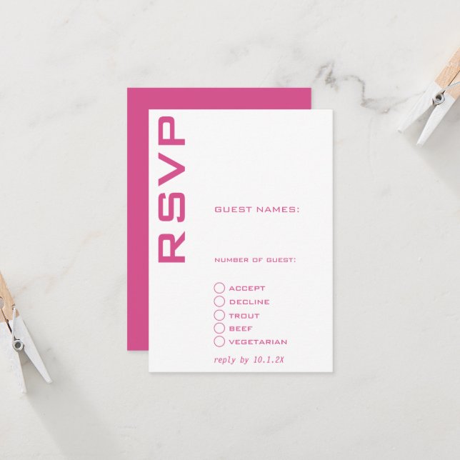 Rosa und Weiß Einladung (Vorderseite/Rückseite Beispiel)