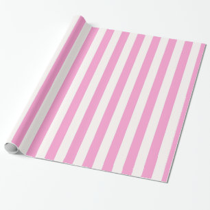Rosa und Weiß Extra Large Stripe Muster Geschenkpapier