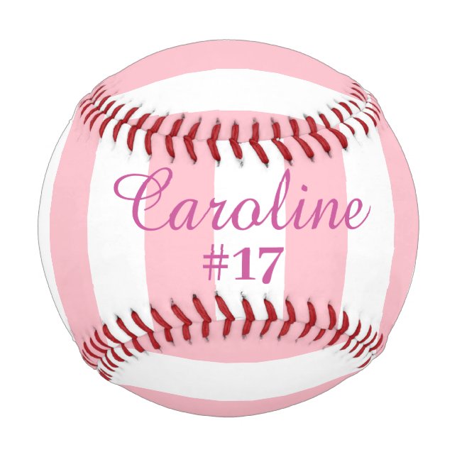 Rosa und weiß gestreift  baseball (Vorderseite)