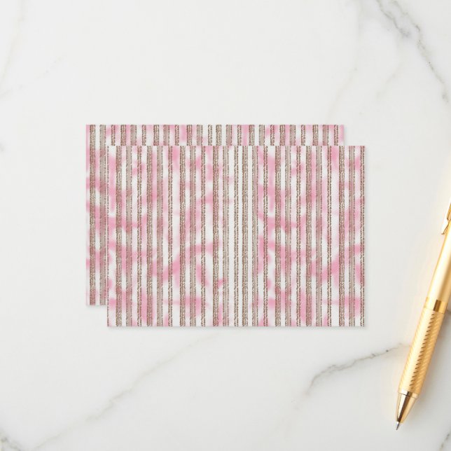 rosa und weiß gestreifter Hintergrund Begleitkarte (Vorderseite/Rückseite Beispiel)