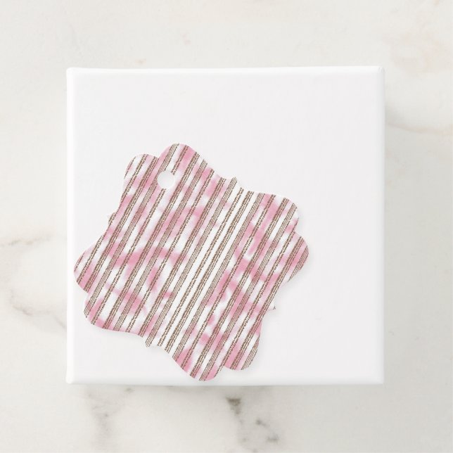 rosa und weiß gestreifter Hintergrund Geschenkanhänger (Beispiel)