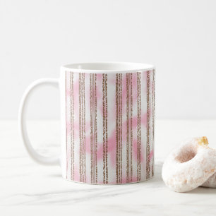 rosa und weiß gestreifter Hintergrund Kaffeetasse