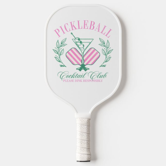 Rosa und weiß gestrichen | Cabana Pickleball Schläger (Vorderseite)
