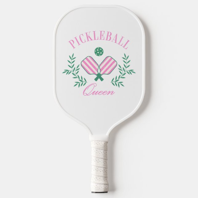 Rosa und weiß gestrichen | Pickleball Queen Pickleball Schläger (Vorderseite)