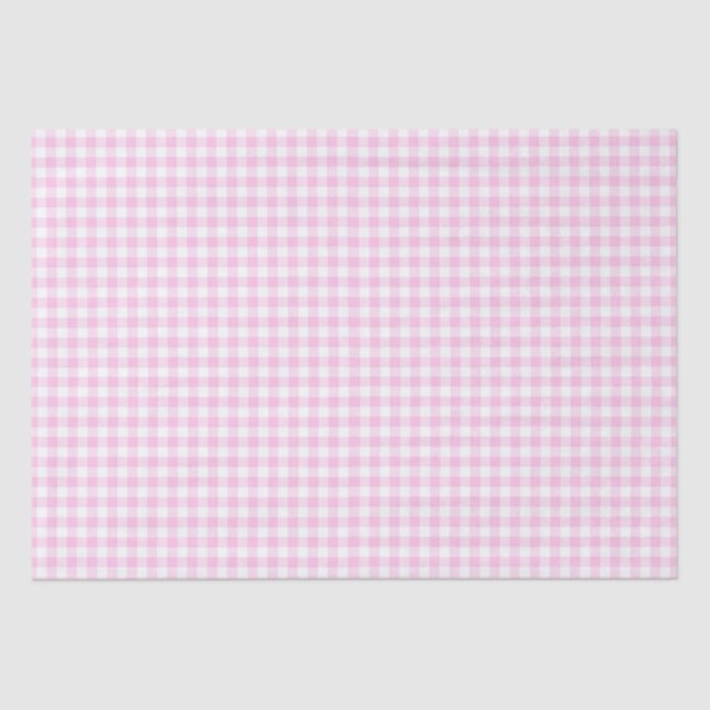 Rosa und Weiß Gingham Seidenpapier (Vorderseite)