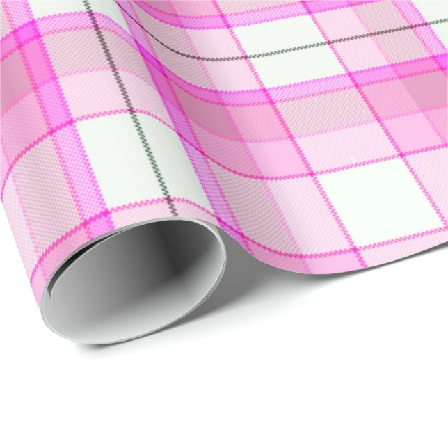 rosa und weiß Kariert Geschenkpapier (Rolleneckpunkt)