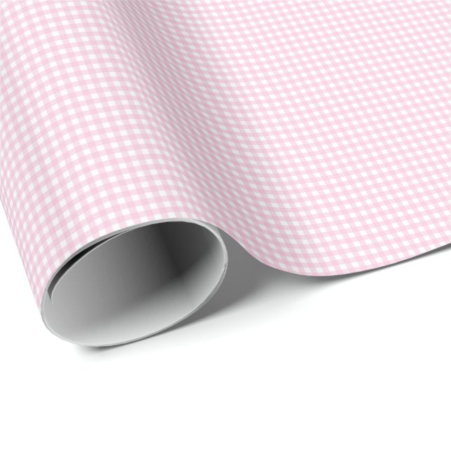 Rosa und weiß kariert geschenkpapier (Rolleneckpunkt)