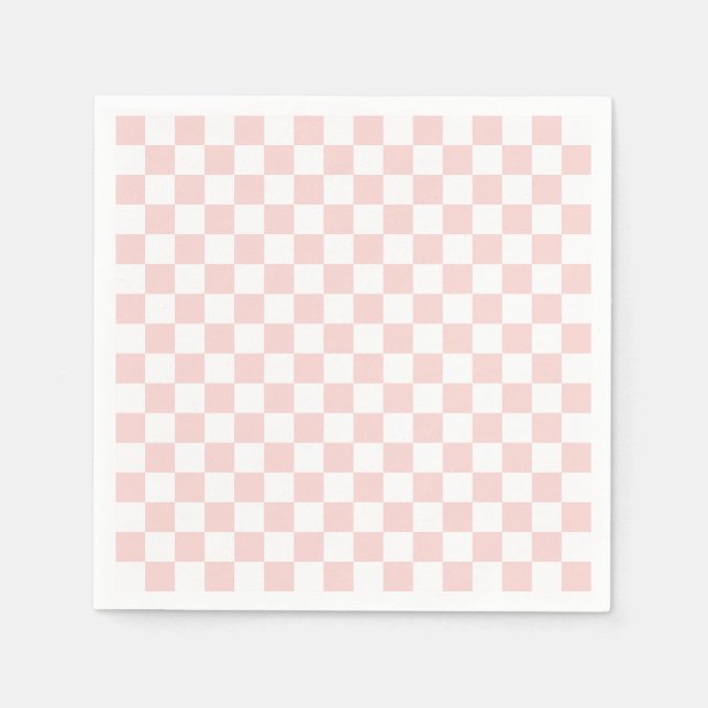 Rosa und Weiß kariert Serviette (Vorderseite)