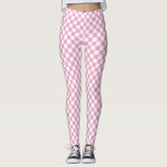 rosa und weiß kariertes Muster Leggings<br><div class="desc">Leggings mit rosa und weißem Schachbrettmuster</div>