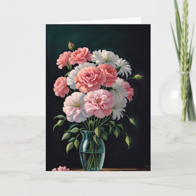 Rosa und Weiß Karte (Vorderseite)