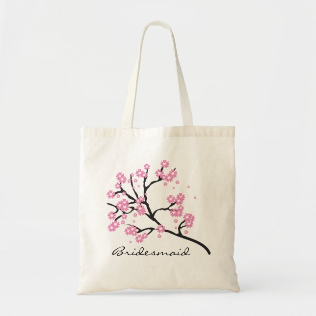 Rosa und Weiß Kirschblossom Blumenübergabe Tragetasche (Vorne)