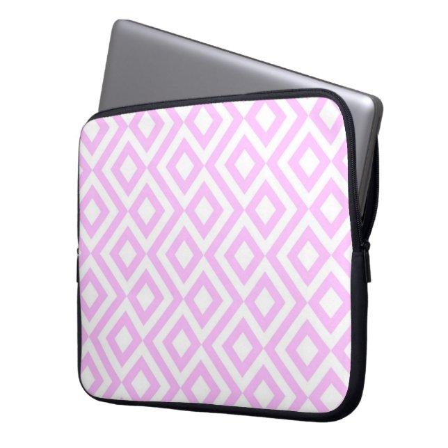 Rosa und Weiß Laptopschutzhülle (Vorderseite Links)