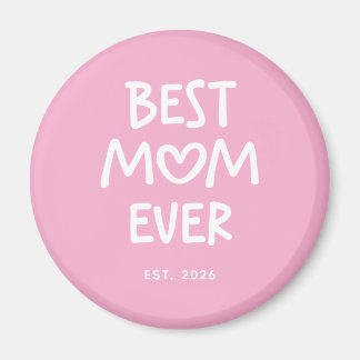 Rosa und Weiß Launiges Herz Beste Mutter überhaupt Magnet