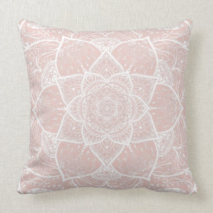 Rosa und Weiß Mandala - Loergano in Loergano Kissen