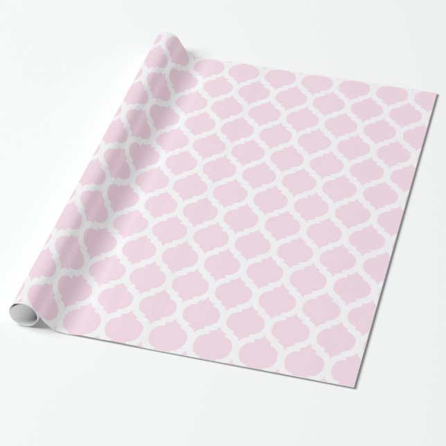 Rosa und Weiß marokkanisches Muster Geschenkpapier (Ungerollt)