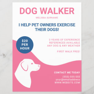Rosa und weiß mit blauem Walker-Template Flyer