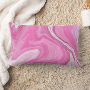 Rosa und Weiß mit einer Touch Lila Marmorkunst Lendenkissen