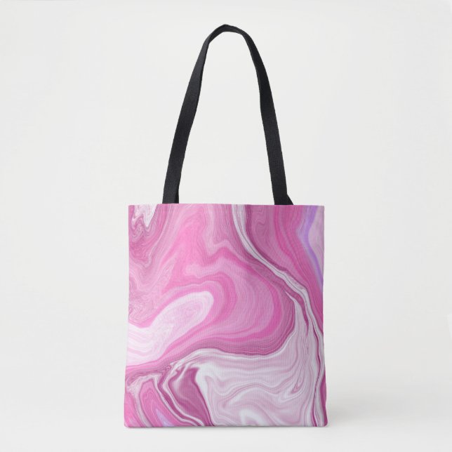 Rosa und Weiß mit einer Touch Lila Marmorkunst Tasche (Vorderseite)