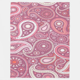 Rosa und Weiß Paisley Print Fleece Blanken