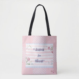 Rosa und Weiß "Schwestern in Christus" Bibel Tote Tasche