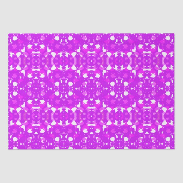 Rosa und Weiß Symmetrische Zeichen Seidenpapier (Vorderseite)