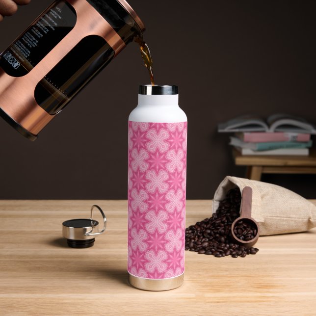 Rosa und Weiß Trinkflasche (Kaffee)