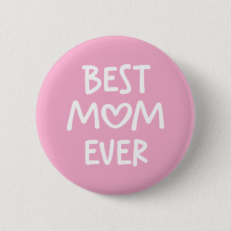 Rosa und Weiß Whimsical Heart Beste Mutter überhau Button