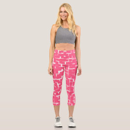Rosa und Weiß, Yoga, Fitness, Capri Leggings