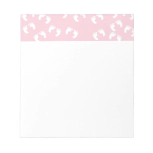Rosa und weiße Baby-Füße - Babyparty-Druck Notizblock