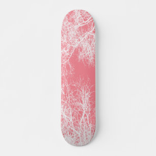 Rosa und weiße Bäume Skateboard