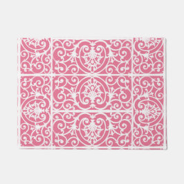 Rosa und weiße Blätter Fußmatte