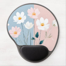 Rosa und weiße Blume auf Blau und Rosa