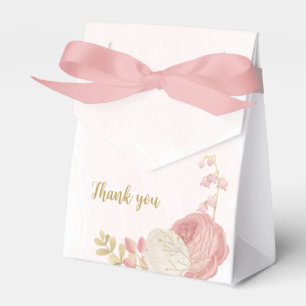 Rosa und weiße Blume, botanisch goldgelb Geschenkschachtel