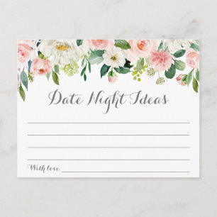 Rosa und weiße Blume Datum Night Ideas Karten